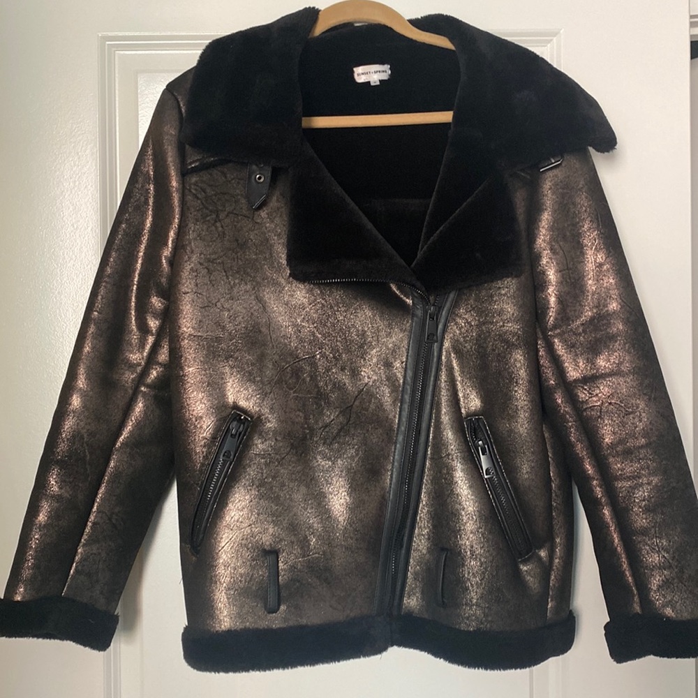 Sunset + Spring Metallic Moto Jacket